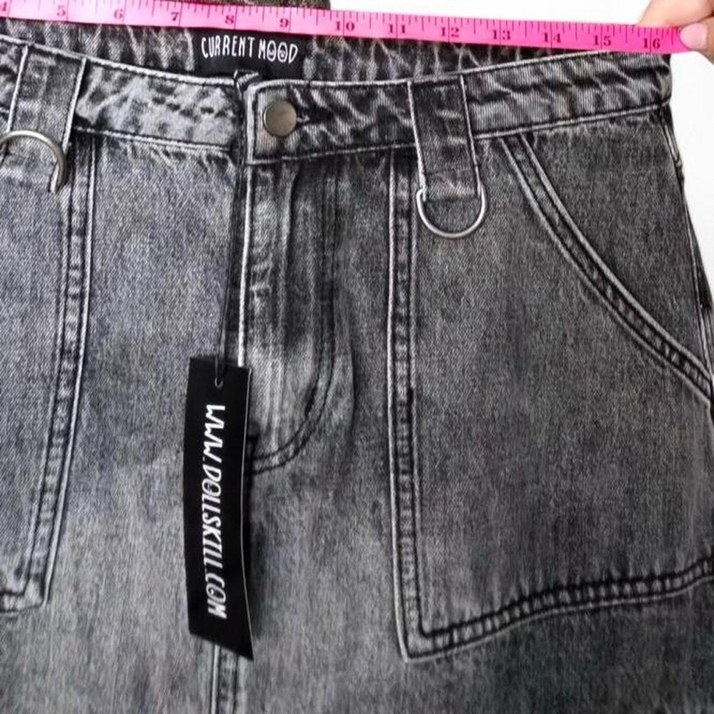 Dolls Kill Current Mood Popularity Explained 2-Way Denim Maxi Skirt NWT Large - Picture 8 of 8